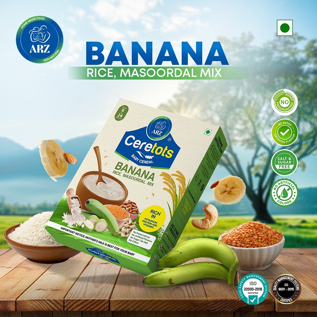 ARZ Ceretots Banana Rice Masoordal Mix Baby Cereal 300g