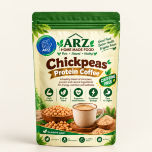 ARZ Chickpeas Protein Coffee | Caffeine-Free Protein Drink | Roasted Chickpeas with Chicory, Dry Ginger & Cardamom | No Added Sugar | Rich in Protein & Fibre | 200 g