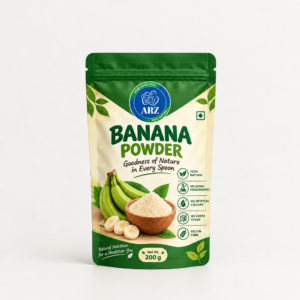 ARZ Raw Banana Powder 200 g | 100% Natural Green Banana Powder | No Added Sugar, Preservatives or Artificial Colours | Rich in Fibre | For Baby Cereal, Porridge, Smoothies & Baking